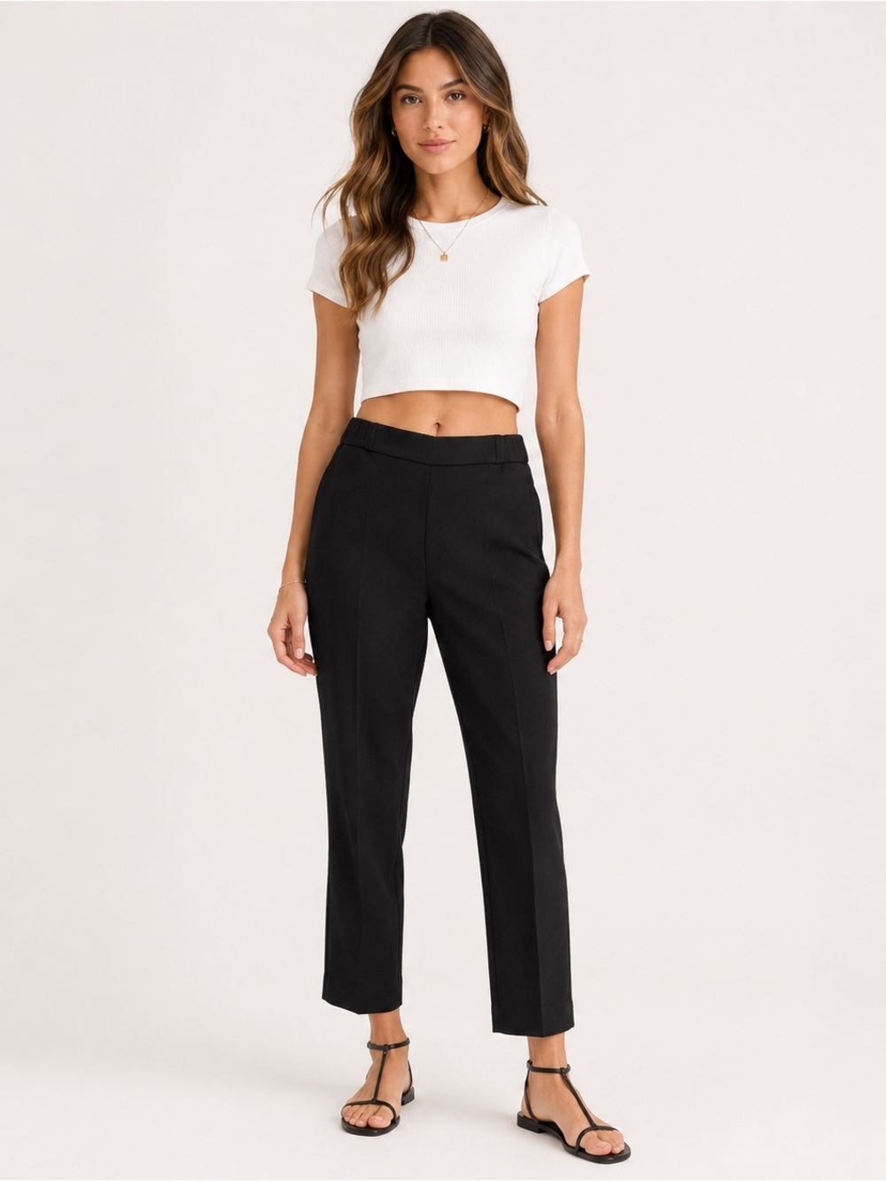Wilfred Darontal Pull-On Cropped Tapered Pants Black Size 6 Aritzia